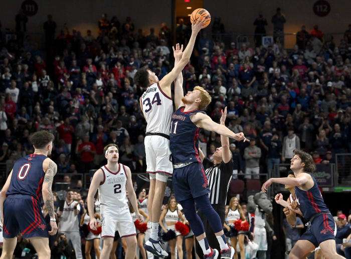 Holmgren and Timme had 14 combined rebounds in Gonzaga's WCC championship game victory over Saint Mary's.